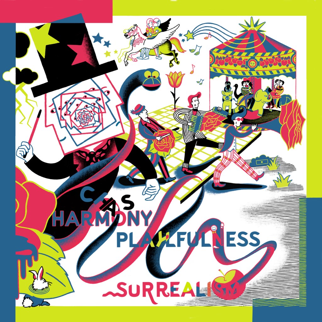 Visual identity illustrator graphic bold colorful surrealistic typography